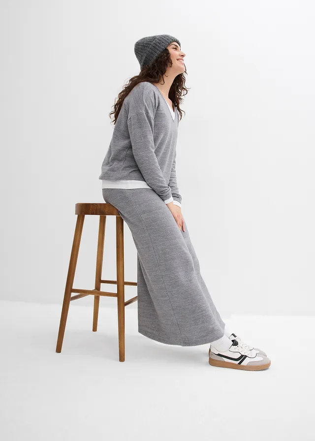 Jupe en jersey effet maille • gris chiné • product-page.page-title-suffix
