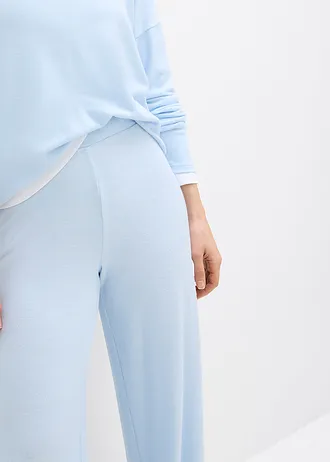 Pantaloni din jerse cu aspect tricotat • albastru pudrat melanj • magazin bonprix