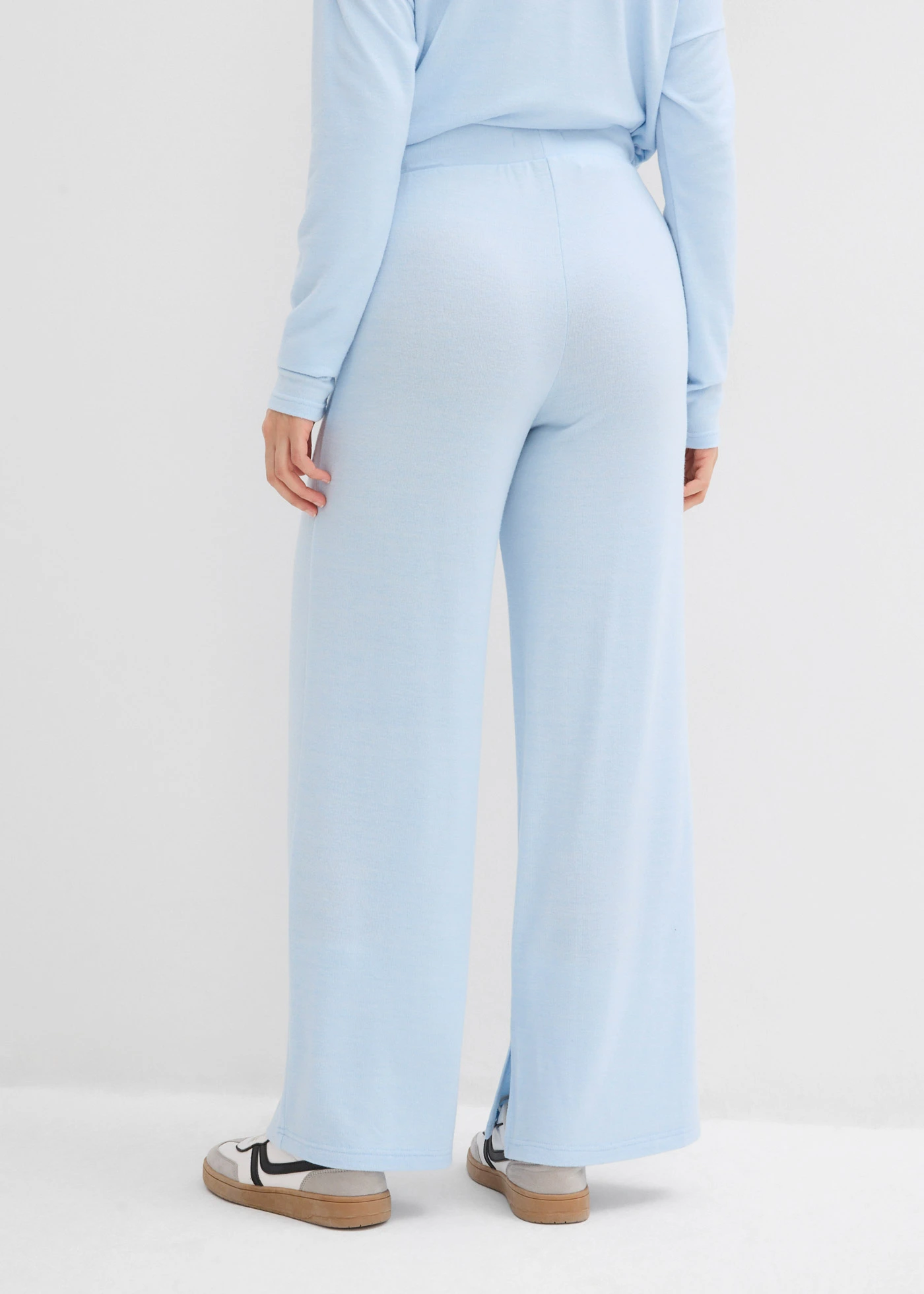 Pantaloni din jerse cu aspect tricotat • albastru pudrat melanj • magazin bonprix