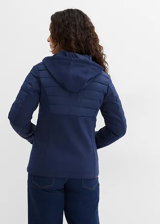 Vízlepergető hibrid dzseki softshell és steppelt betétekkel • sötétkék • bonprix áruház