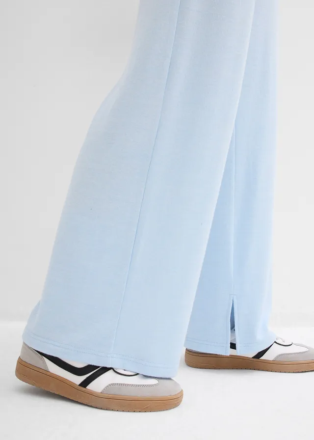 Pantalon en jersey effet maille • bleu poudré chiné • product-page.page-title-suffix