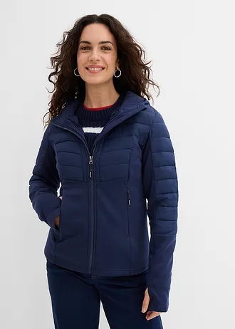 Geacă impermeabilă cu model hibrid cu softshell și matlasare • bleumarin • magazin bonprix
