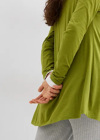 Bluză cu mâneci lungi din amestec de bumbac și viscoză • verde kaki • magazin bonprix