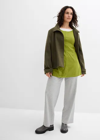 Bluză cu mâneci lungi din amestec de bumbac și viscoză • verde kaki • magazin bonprix