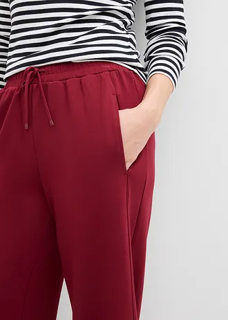 Pantaloni palazzo din material scuba moale • roșu rubiniu • magazin bonprix