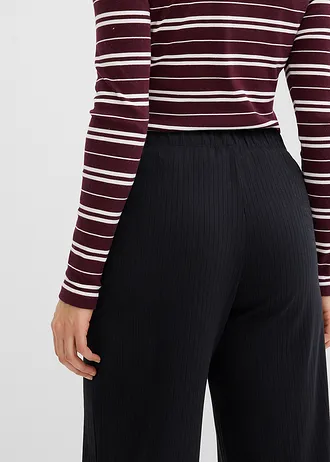 Pantaloni din jerse ripsat (set/2 buc.) • negru/negru • magazin bonprix
