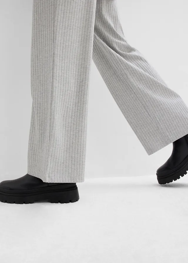 Lot de 2 pantalons en jersey côtelé • gris clair chiné + noir • product-page.page-title-suffix