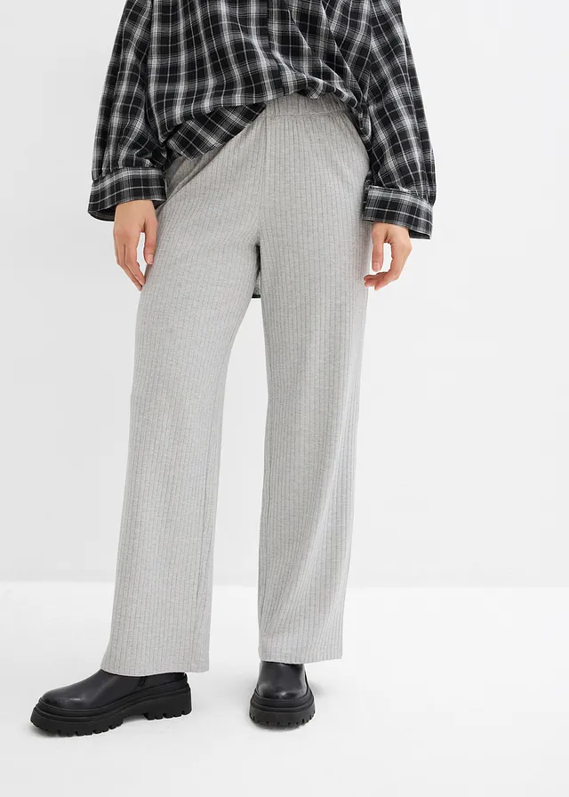 Lot de 2 pantalons en jersey côtelé • gris clair chiné + noir • product-page.page-title-suffix