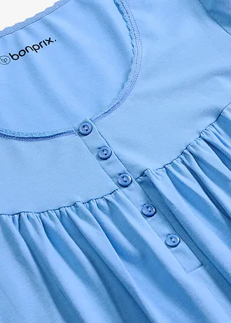 Voedingsnachthemd met biologisch katoen • middenblauw • bonprix online shop