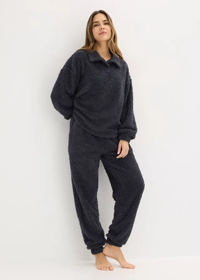 Ensemble d’intérieur large en matière douce, Couleur: bleu nuit