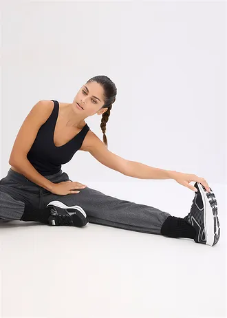 Sport melltartó közepes tartással, pamut tapintású anyagból • fekete • bonprix áruház