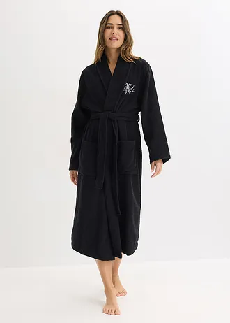 Frotté badjas van katoen • zwart • bonprix online shop