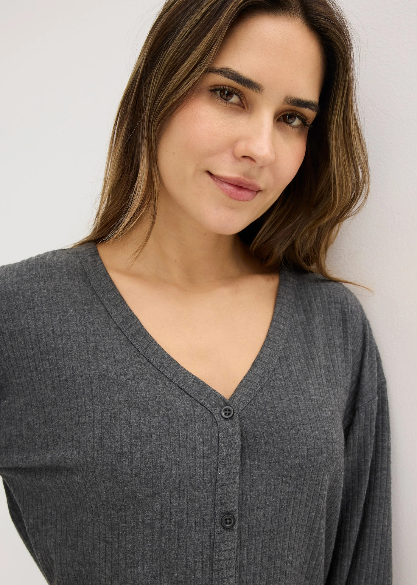 Tenue d’intérieur en matière côtelée • anthracite chiné • Boutique bonprix