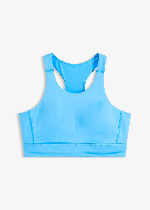 Sutien sport cu racerback, oferă susținere ușoară • albastru briliant • magazin bonprix