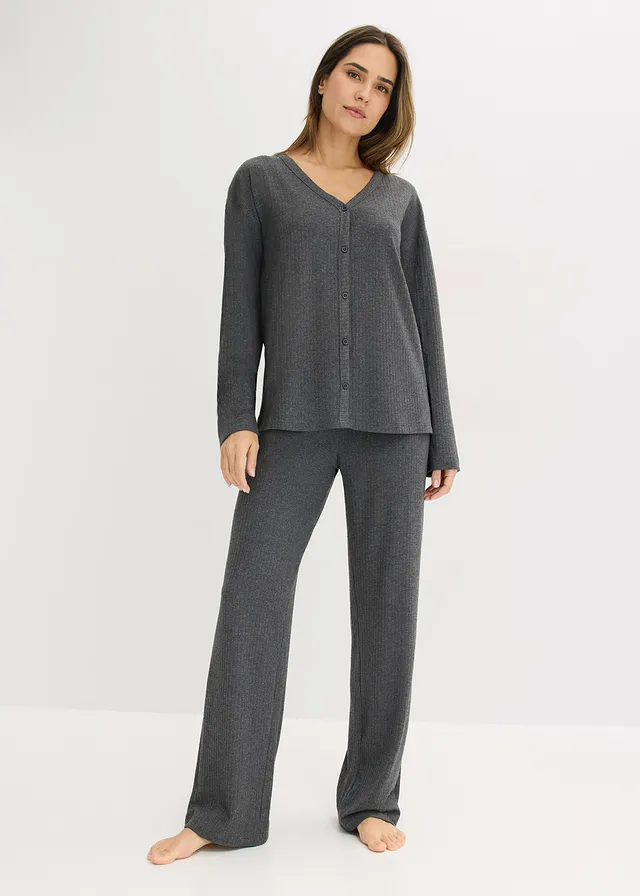 Tenue d’intérieur en matière côtelée • anthracite chiné • product-page.page-title-suffix