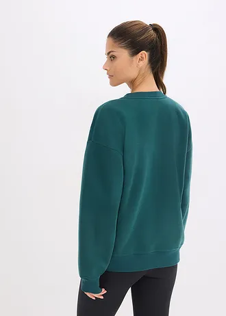 Oversized thermo sweater, sneldrogend, Kleur: petrolgroen