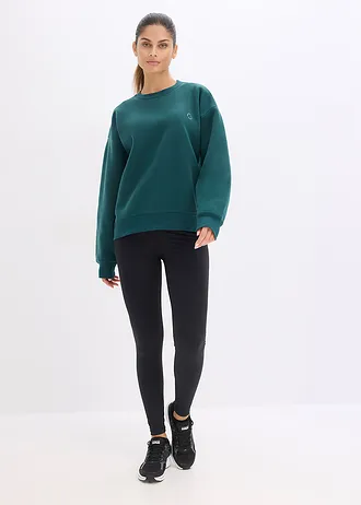 Oversized thermo sweater, sneldrogend, Kleur: petrolgroen