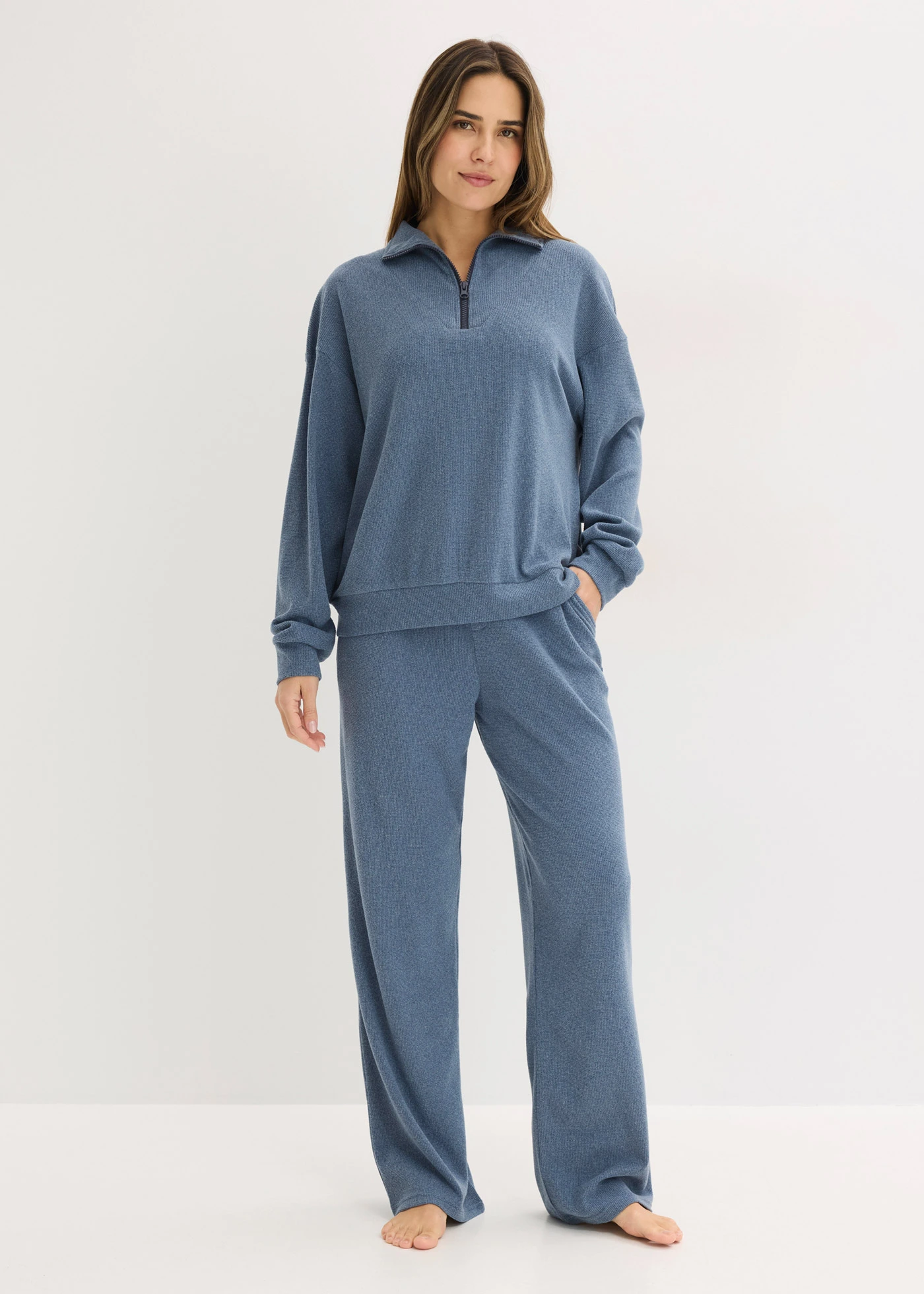 Huispak van zacht jersey • donkerblauw mêlee • bonprix online shop