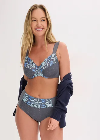 Corrigerende slip met fijn borduursel, Kleur: granietgrijs