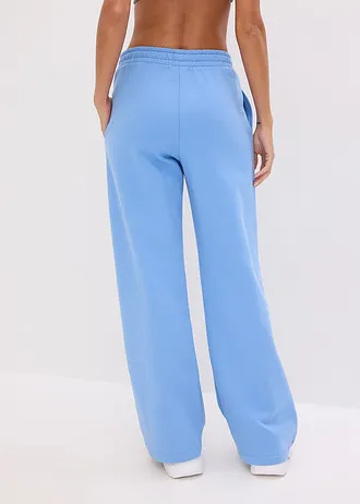 Pantaloni de jogging cu talie înaltă din bumbac organic 100% • albastru mediu • magazin bonprix