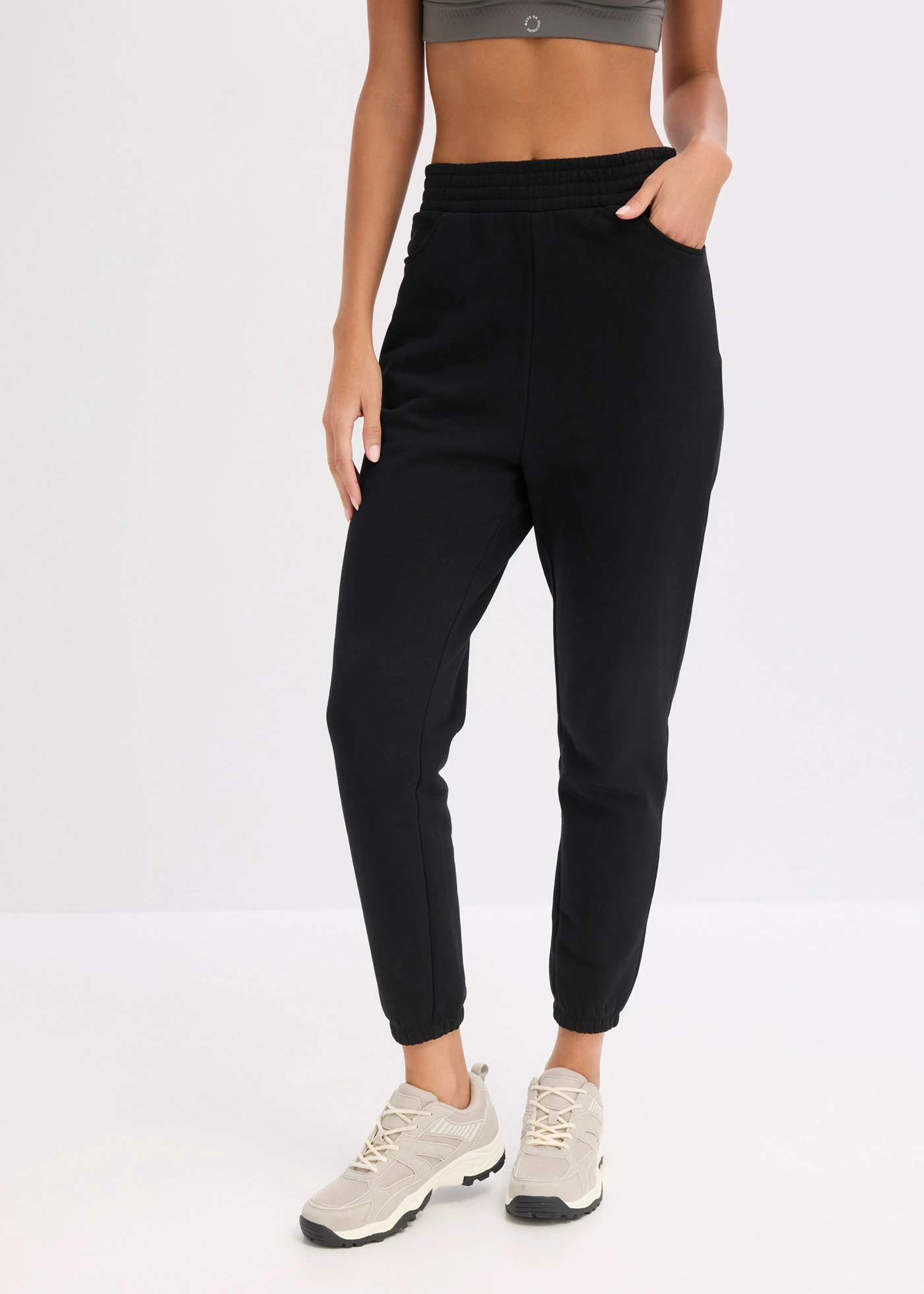 Pantaloni casual integral din bumbac organic • negru • magazin bonprix