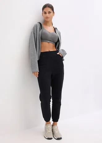 Joggingbroek van biologisch katoen, Kleur: zwart