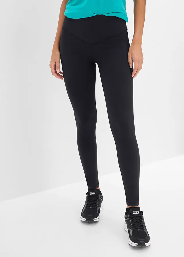 Legging de sport sculptant toucher coton, Couleur: gris-noir