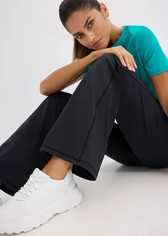 Sportlegging van stevig katoenachtig materiaal met rechte pijpen • zwart+grijs • bonprix online shop