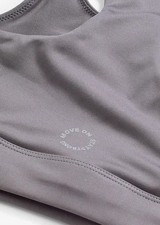 Racerback sport melltartó, enyhe tartással • gránitszürke • bonprix áruház