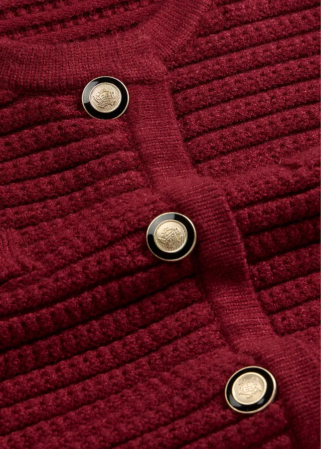 Gebreid vest met viscose • robijnrood • product-page.page-title-suffix