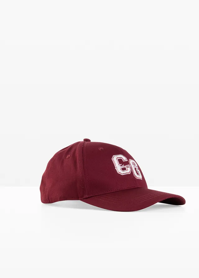 Casquette avec broderie, Couleur: rouge rubis