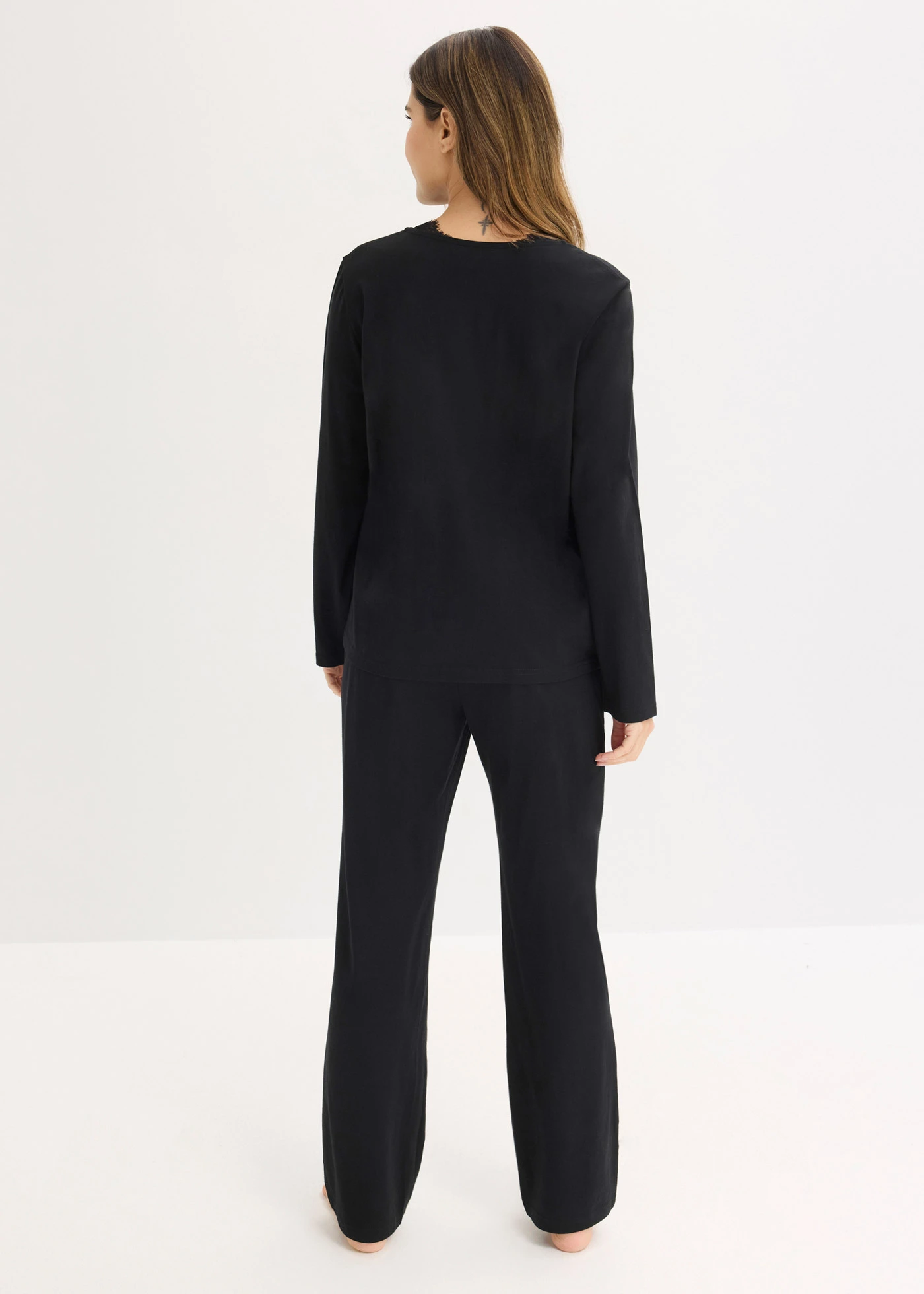 Pyjama en coton doux • noir • Boutique bonprix