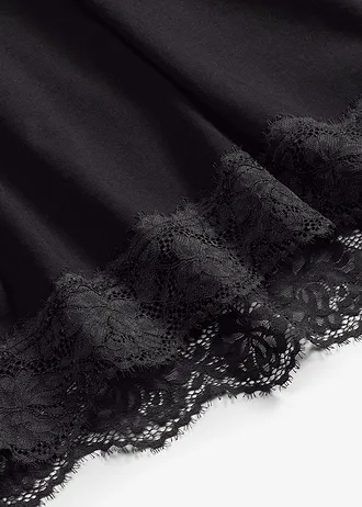 Cămașă de noapte cu dantelă • negru • magazin bonprix