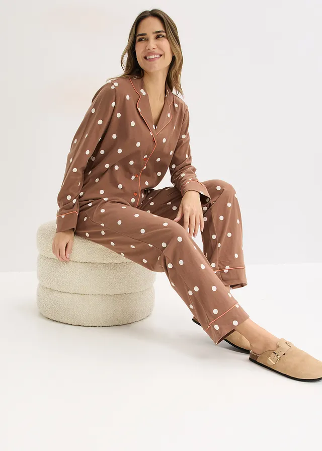Pyjama doux • marron pois beige naturel • product-page.page-title-suffix