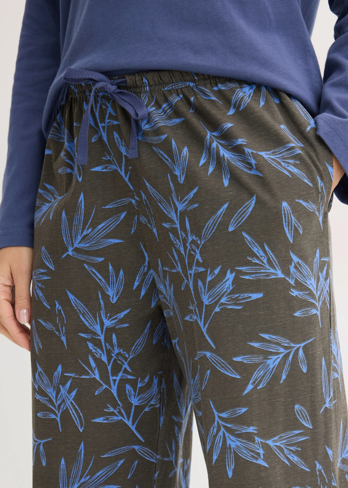 Pyžamo (3-dielne) z čistej bavlny • stredne modrá-žulovo sivá potlačená • obchod bonprix