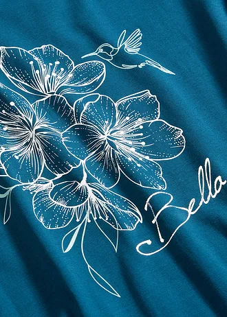 Chemise de nuit 100% coton • bleu pétrole • Boutique bonprix