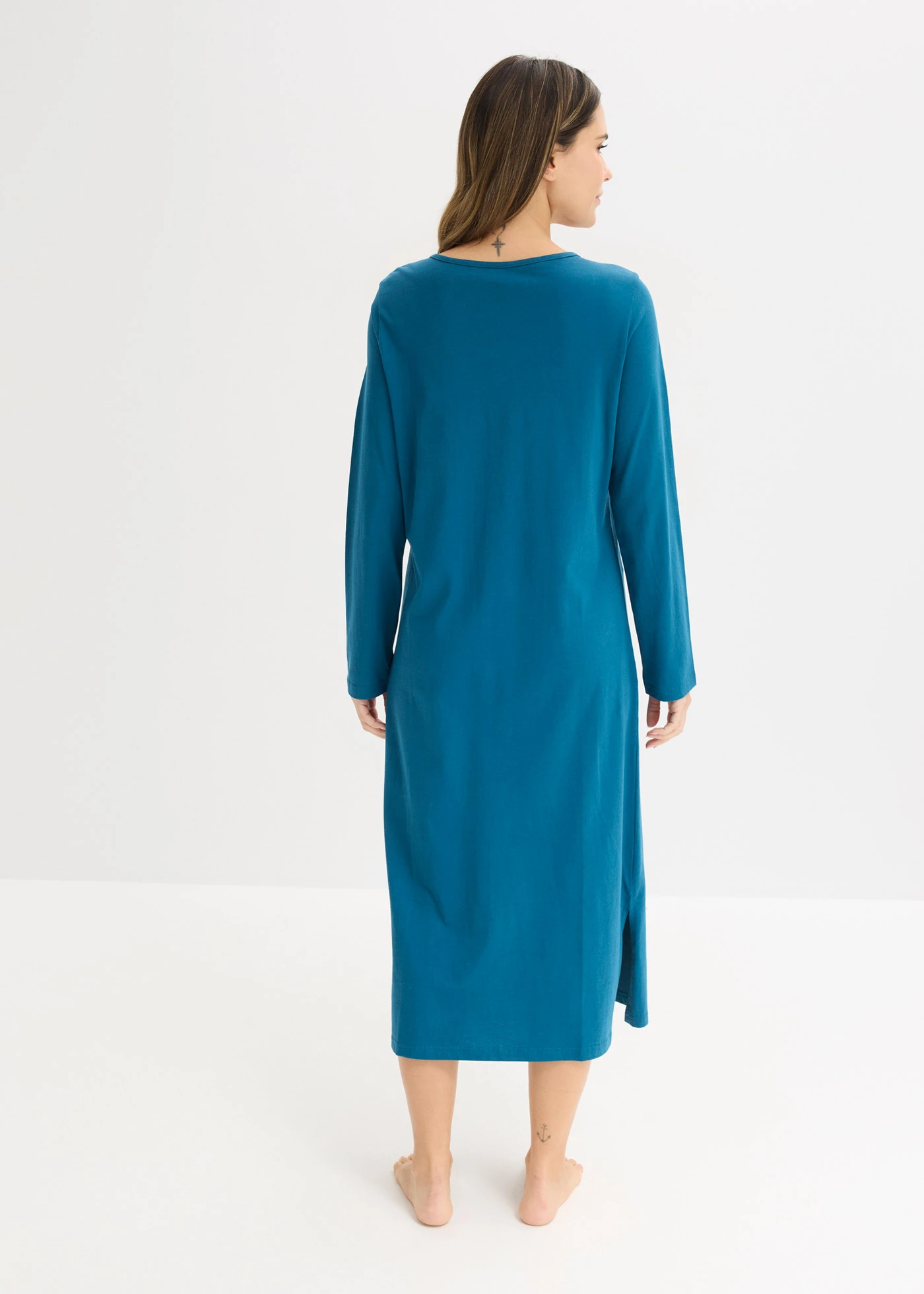 Chemise de nuit 100% coton • bleu pétrole • Boutique bonprix