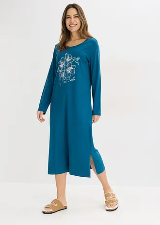 Chemise de nuit 100% coton • bleu pétrole • Boutique bonprix