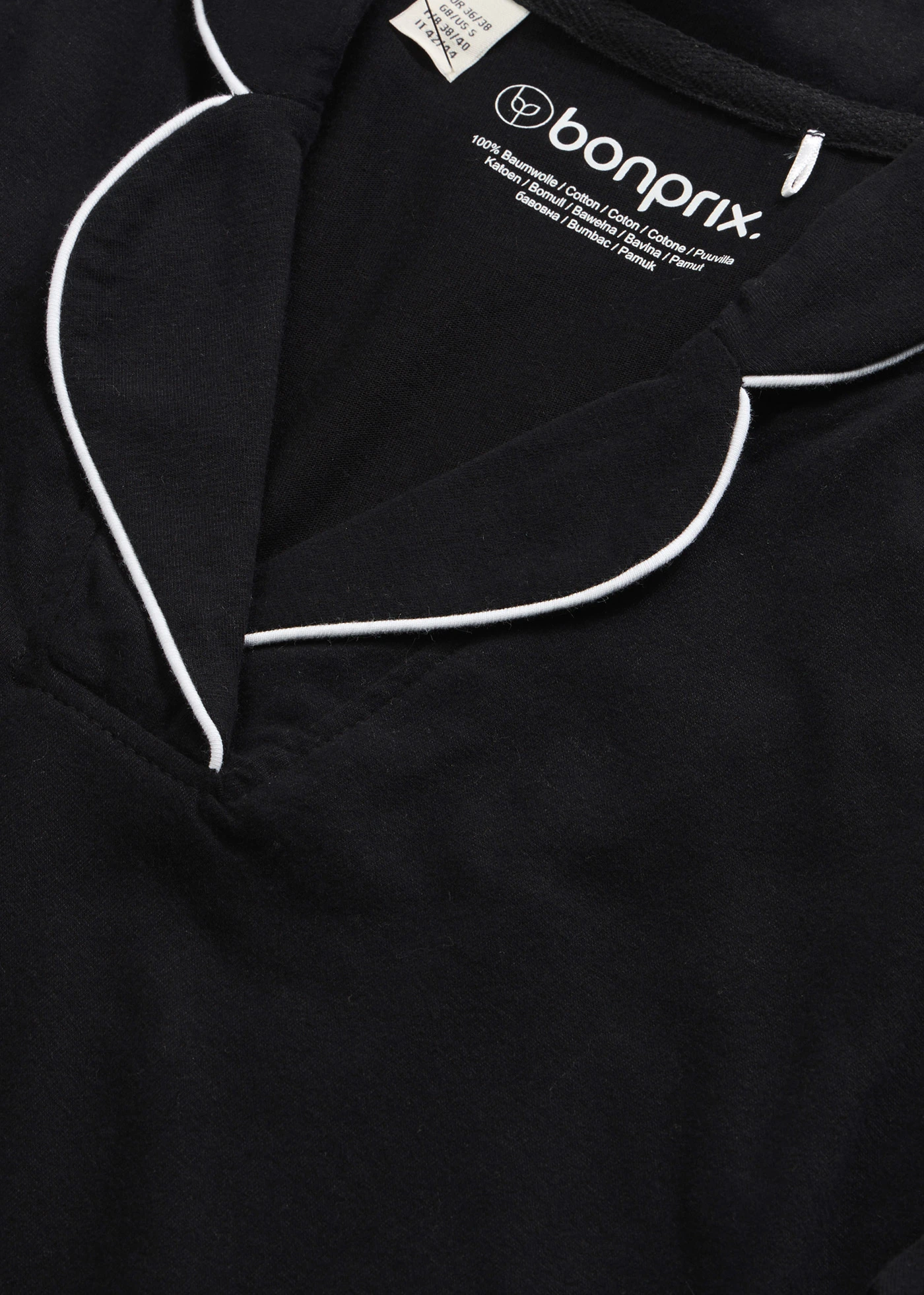 Koszula nocna z miękkiej bawełny • czarny • sklep bonprix