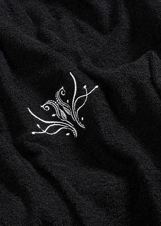 Frotté badjas van katoen • zwart • bonprix online shop