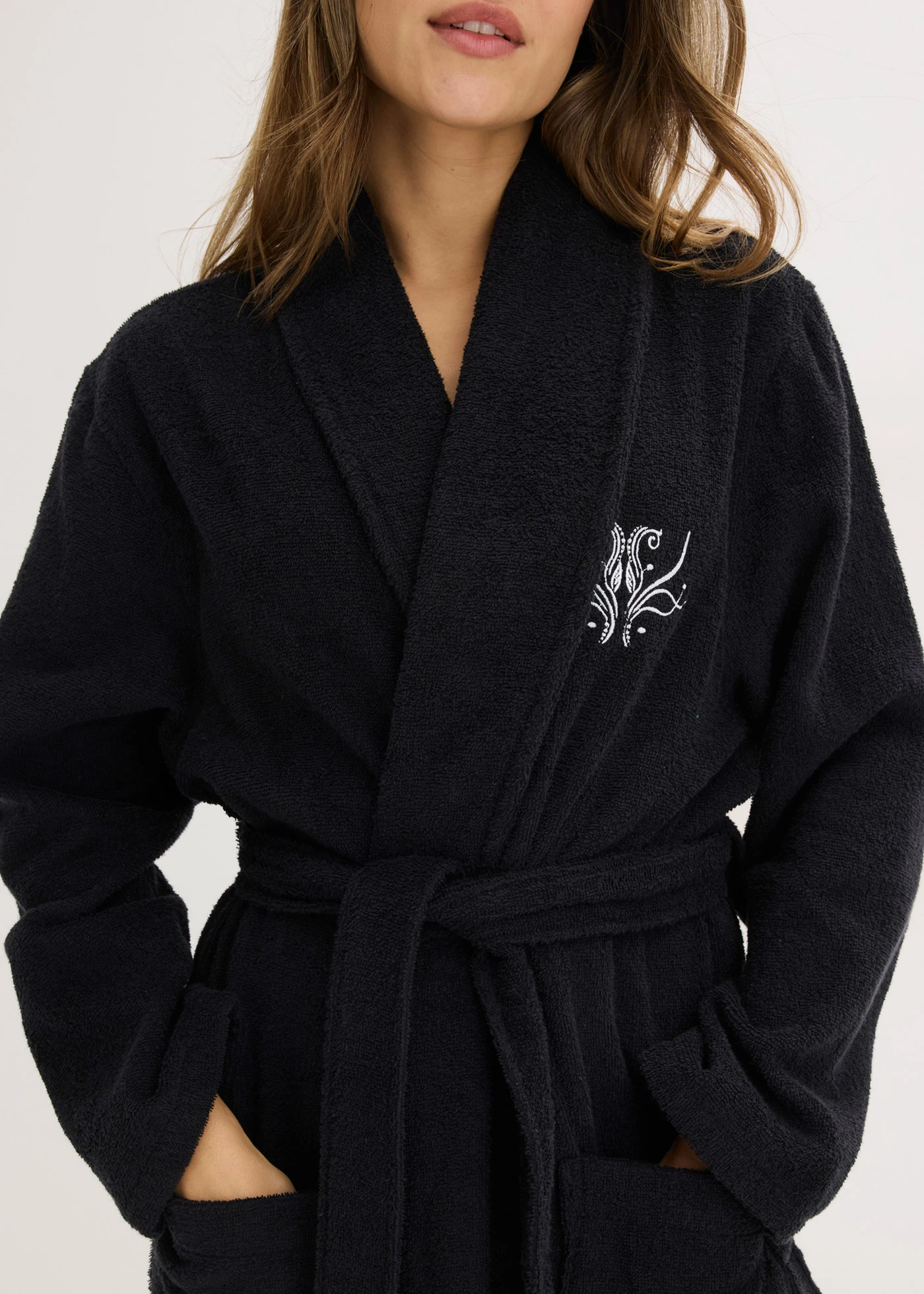 Frotté badjas van katoen • zwart • bonprix online shop