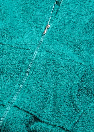 Szlafrok z zamkiem z bawełny organicznej frotte • szmaragdowy • sklep bonprix