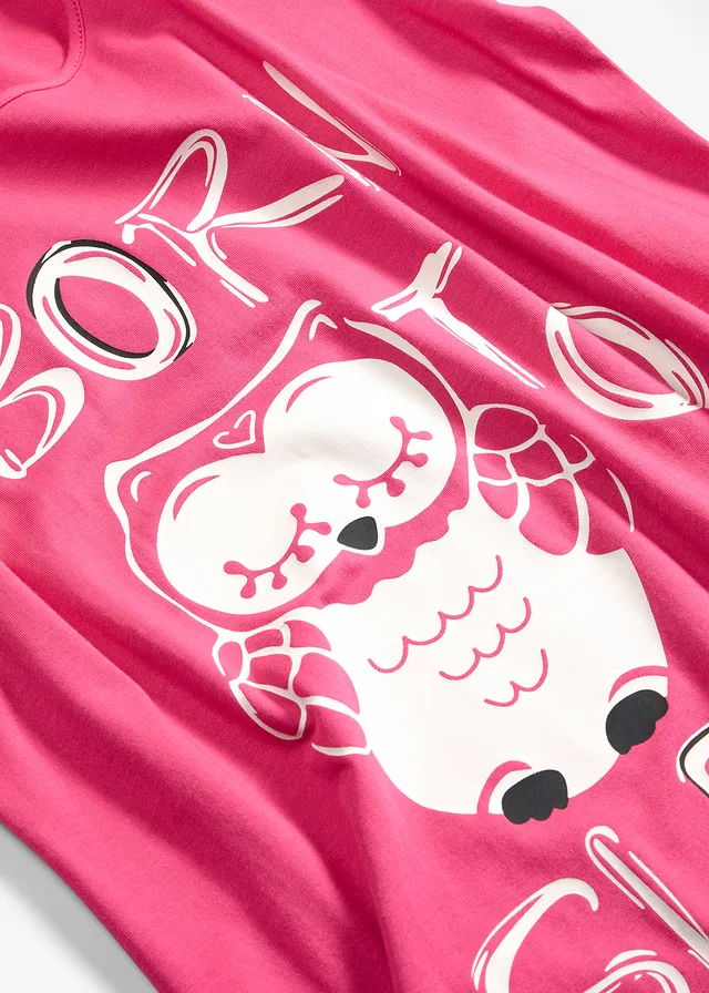 Kort nachthemd van biologisch katoen • pinklady met uilenprint • product-page.page-title-suffix