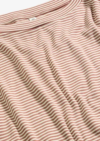 Oversized pyjama van zacht katoen • kastanjebruin-sandbeige gestreept • bonprix online shop