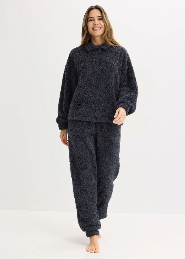 Ensemble d’intérieur large en matière douce, Couleur: bleu nuit