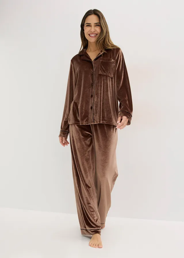 Ensemble d’intérieur en velours, Couleur: marron