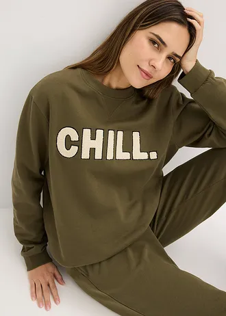 Ensemble d’intérieur en sweat • olive foncé • Boutique bonprix