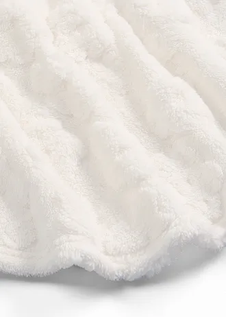 Długi sweter oversize w serduszka • biel wełny • sklep bonprix