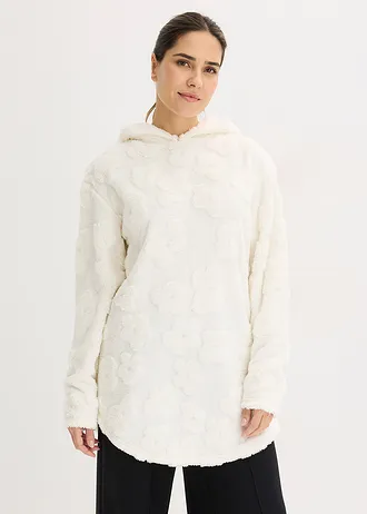 Oversized lange trui met hartjespatroon • wolwit • bonprix online shop