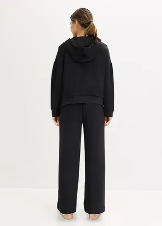 Huispak van scuba met korte top • zwart • bonprix online shop